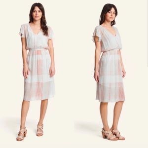 NWT Frye Womens Shibori V-Neck Dress Deauville Mauve